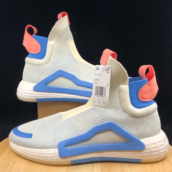 Adidas N3xt L3v3l Basketball Shoes - Cream White/White/Light Blue, Size 12.5